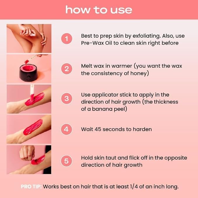 KoluaWax Premium Waxing Kit for Women - Hot Melt Wax Warmer for Hair Removal, Eyebrow, Bikini, Legs, Face, Brazilian Wax & More - Machine + 4-Pack Hard Wax Beads + Accessories, Black
