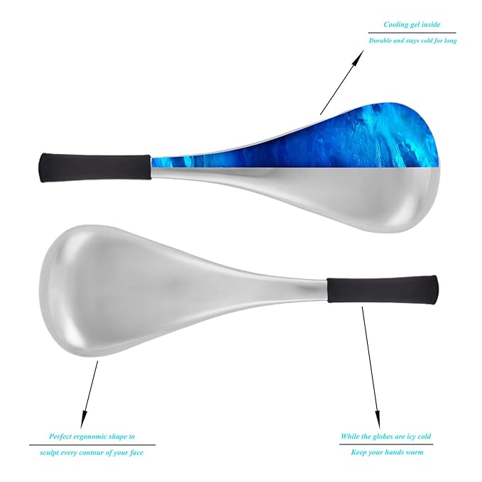 Cryo Sticks Ice Globes for Woman Face&Eyes,Unbreakable Stainless Steel Beauty Facial Massager for Gifts,Cooling Rollers Skin Care for Face Dark Circles,Puffiness& Wrinkles