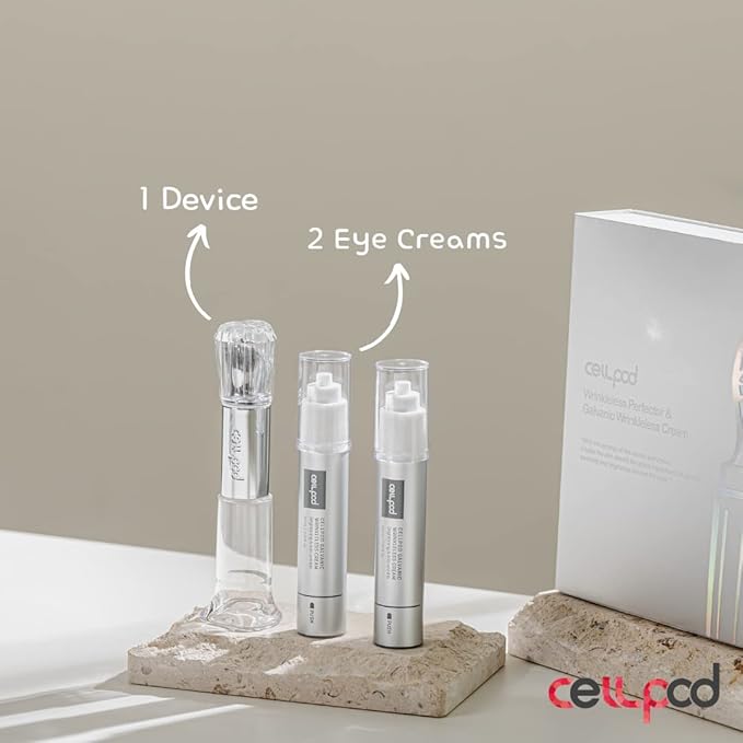 Wrinkleless Perfector & Galvanic Wrinkleless Cream - Galvanic Facial Vibration device with Eye Cream Cream 2 ea. (0.68 fl. oz. for each) - for Anti-Aging, Anti-Wrinkle, and Eye Brightening