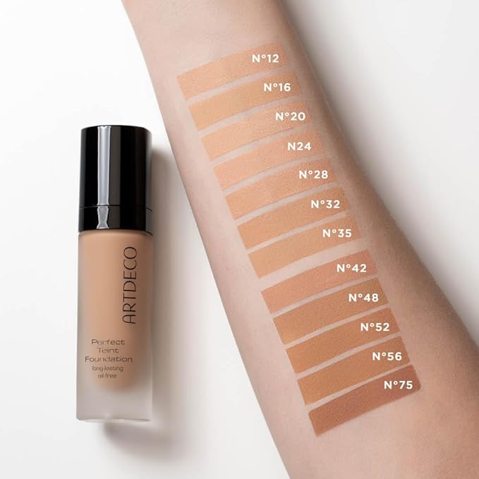 ARTDECO Perfect Teint Foundation - Light Bisque N°16 - Lightweight Liquid Formula - Medium to Full Coverage - Without Mask-Like Effect - Conceals Imperfections - Vegan Makeup - Hyaluron - 0.67 Fl Oz