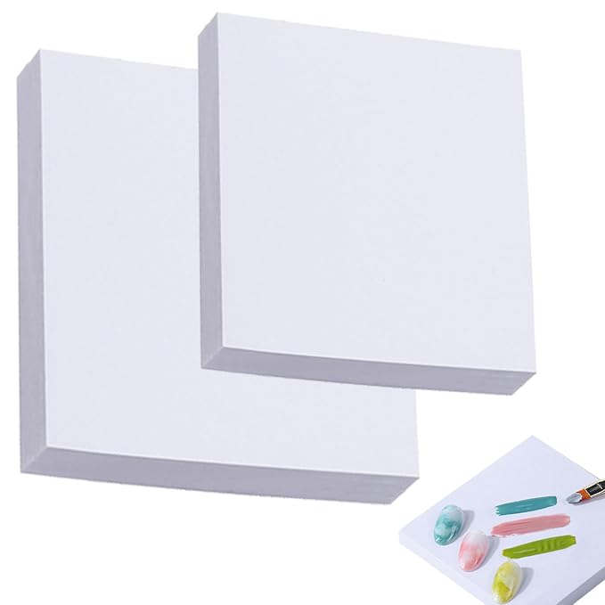 100Pcs Nail Art Polish Palette Paper Disposable Makeup Nail Gel Mixing Palette Papers Portable Waterproof Resin Nail Art Drawing Palette Tool Nail Supplies Home Salon