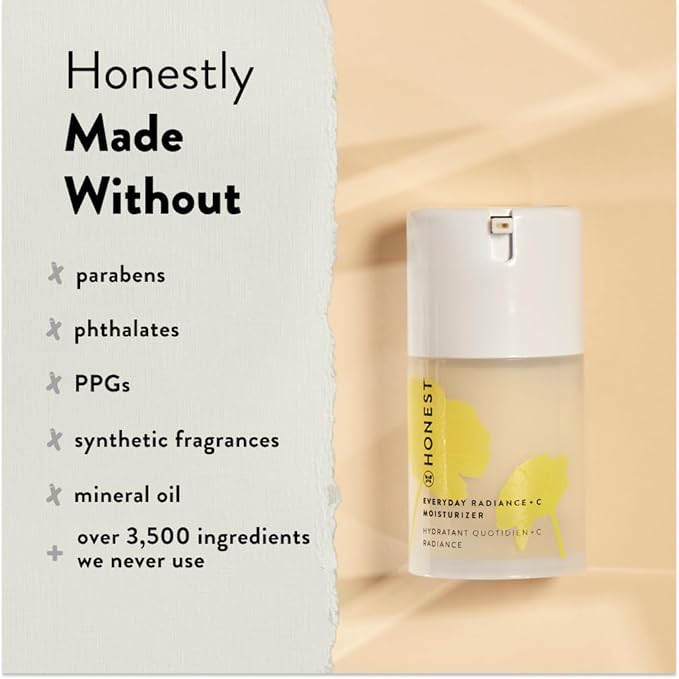 Honest Beauty Get Glowing Bundle | Vitamin C Radiance Brightening Serum + Everyday Moisturizer | Improves Skin Tone | Vitamin C + Pearl | EWG Verified + Cruelty Free | 1 fl oz, 1.7 fl oz