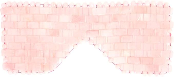 Jade Eye Mask,Jade Stone Cooling Mask,Jade Stones Anti-Aging Cooling Sleeping Eye Mask,Cold Eye Massager Eye Covers for Relief Eye Fatigue(Rose Quartz)