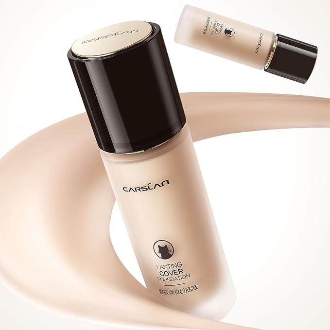 Lasting Cover Foundation, 24H Longlasting Full Coverage Matte Finish Face Makeup, Poreless, Lightweight, Waterproof, Oil Free Liquid Foundation, M02