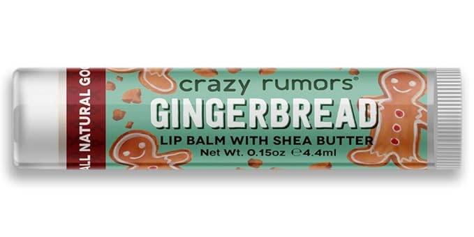 Crazy Rumors Gingerbread Lip Balm. 100% Natural, Vegan, Plant-Based, Made in USA (1-Pack)