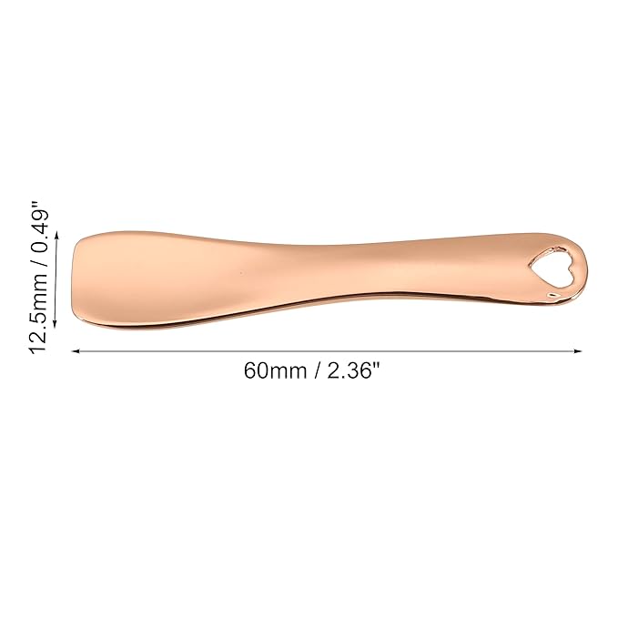VOCOSTE 3 Pcs Makeup Spatula Mini Spoon, Eye Cream Massage Sticks Beauty Scoop, for Facial Cosmetic Face Cream, Heart Shape 2.36"x0.49", Rose Gold Tone