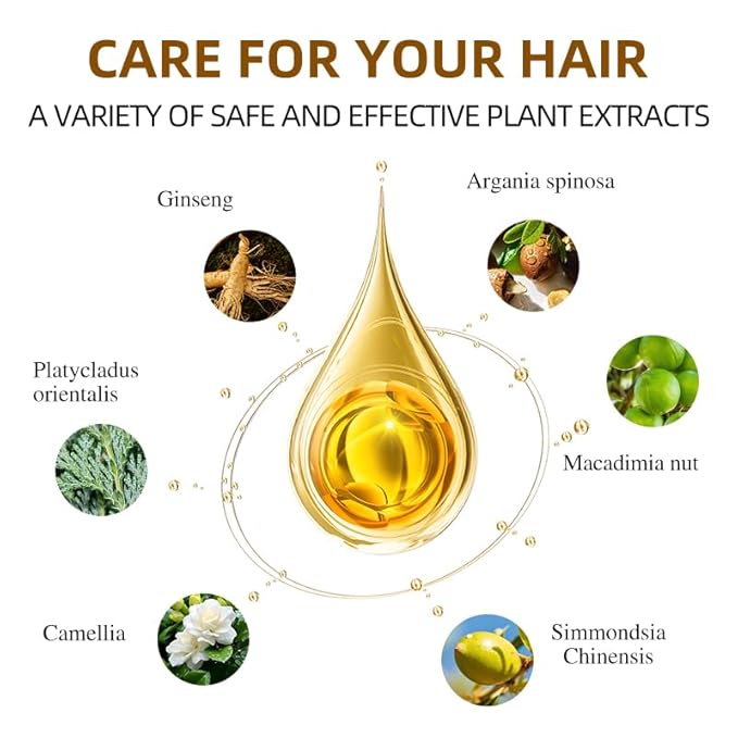 Hair Dye Shampoo 3 in 1 for Gray Hair Coverage, Argan nut Natural Shampoo Hair Dye for Women & Men/Ammonia-Free 500ml(Chestnut Brown)