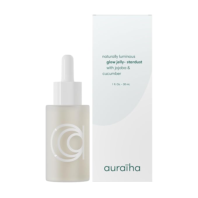 Auraiha Glow Jelly Highlighting Serum - Jojoba & Cucumber Infused Superfood Elixir - Intense Hydration for Radiant, Healthy Glow - Vegan - 1 fl oz (stardust, 1oz)