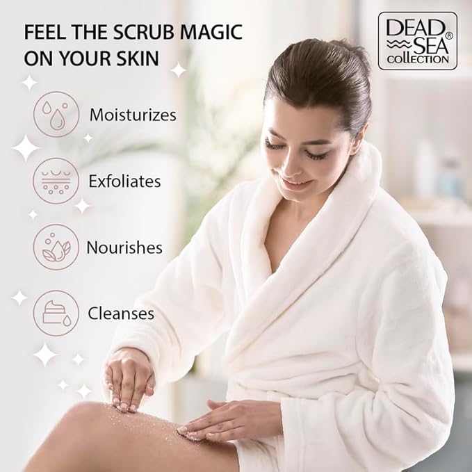 Dead Sea Collection Tea Tree Salt Scrub – Exfoliating Body Scrub for Women – Moisturizing and Nourishing Skin – with Pure Oils and Dead Sea Minerals (23.28 Oz)