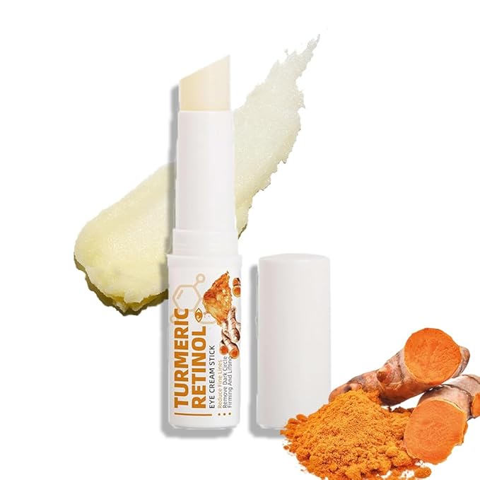 Retinol Eye Cream Anti Aging, Turmeric moisturizer Eye Balm Stick Hydrating Retinol Eye Cream Stick for Dark Circles and Puffiness Fine Lines 5g