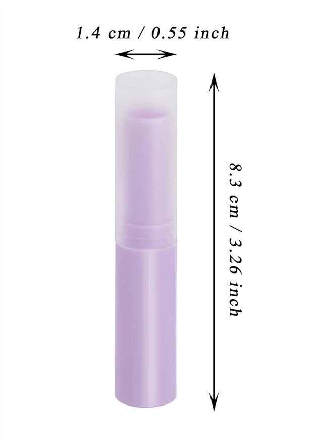 0.14oz Empty Flavored Lip Balm Container Tubes Plastic Homemade Moisturizing Lip Stick with Caps Bulk Fit for Women Adult DIY Making Supplies, 25 Count (Purple)