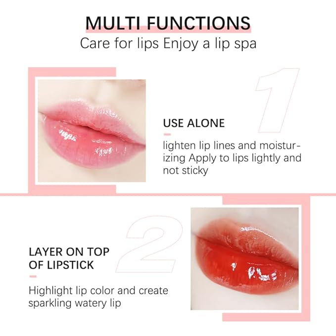 Hydrating Lip Glow Oil, Moisturizing Lip Glow Oil, Nourishing Glossy Transparent Lip Oil, Plumping Lip Oil, Lip Balm, Non-sticky Tinted Toot Lip Balm for Lip Care (PURPLE) 0.2 OZ