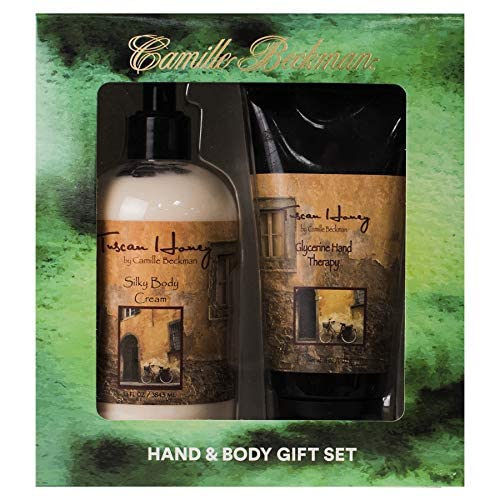 Camille Beckman Hand and Body Duet Set, Silky Body and Glycerine Hand Cream, Tuscan Honey