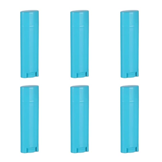 5ml 50Pcs Empty Oval Deodorant Lip balm Tubes Containers Twist-up Refillable Containers for Lipstick,Chapstick,Homemade Lip balm,DIY Deodorants(Sky Blue)