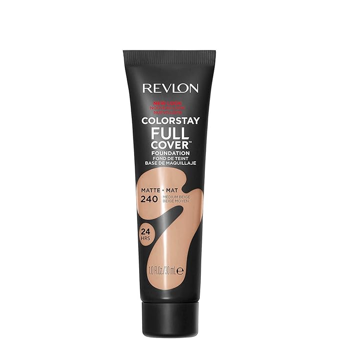 Revlon Liquid Foundation, ColorStay Face Makeup for Normal and Dry Skin, Longwear Full Coverage with Matte Finish, Oil Free, Medium Beige, 1.0 Fl Oz