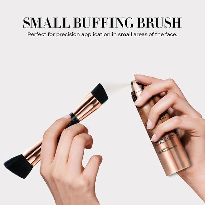 LUMINESS Silk Airbrush Spray Foundation 2-PC Kit - Foundation & Dual-Sided Angled Makeup Brush - Buildable Coverage, Anti-Aging Formula, Humidity Resistant, Hydrates & Moisturizes, Fair