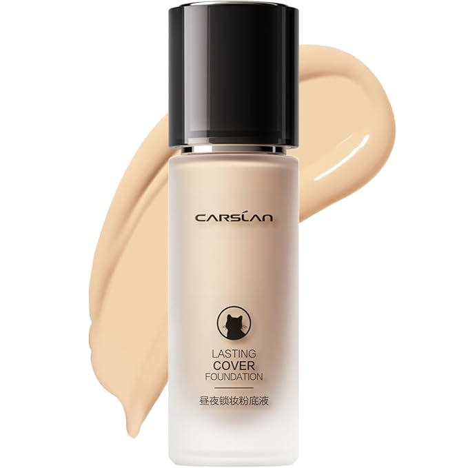Lasting Cover Foundation, 24H Longlasting Full Coverage Matte Finish Face Makeup, Poreless, Lightweight, Waterproof, Oil Free Liquid Foundation, P02