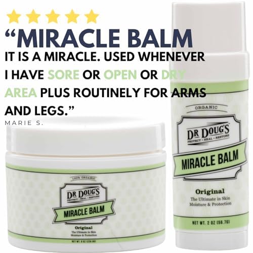Dr. Doug's Original Miracle Balm – | Organic, Handmade Balm for Dry, Itchy Skin | Cruelty-Free &