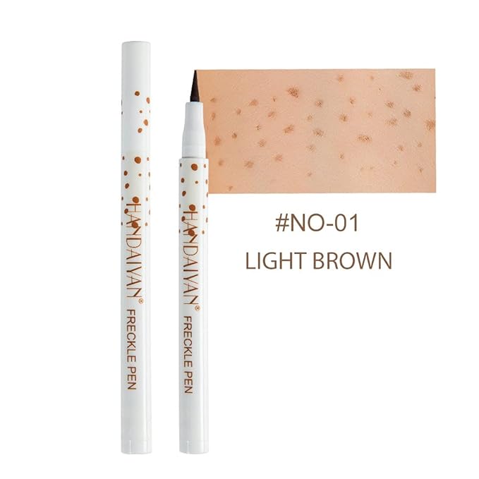 Freckle Pen 4 Colors Natural Freckle Pen Fake Freckle Pen Waterproof Long Lasting Soft Spots Natural Relaxing Sun Makeup (4PC)