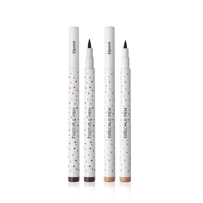 Freckle Pen 2 Colors Waterproof Long Lasting Quick Dry Small Spot Natural Like Face Freckle Makeup Pen, Dark Brown and Light Brown, Upgrade Design