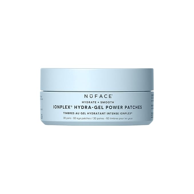 NuFACE IonPlex Hydra-Gel Power Under Eye Patches - Gel Under Eye Mask for Puffy Eyes & Dark Circles - Cooling Wrinkle Patches & Hydrating Treatment Pads to Energize, Brighten & Tighten (60 Count)