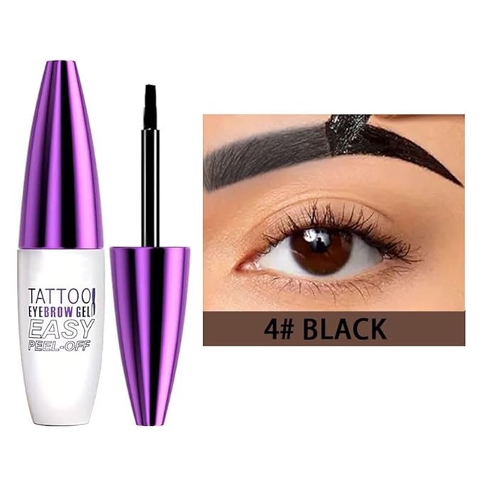 2Pcs Black Peel Off Brow Tint Gel - Waterproof & Sweatproof Tattoo Effect, Transfer-Resistant Multi-Day Wear, All Skin Types Mother’s Day Gift Set