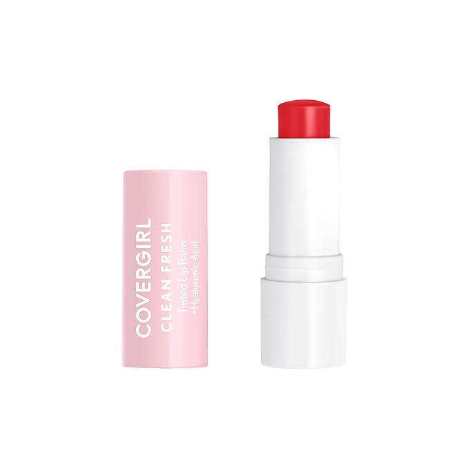 CoverGirl Clean Fresh Tinted Lip Balm, Vegan Formula, Hydrating, Natural Finish, Cruelty Free, You're the Pom, 1 Count