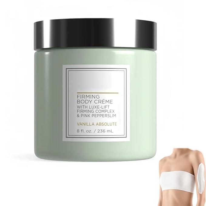 Champagne Firming Body Cream,Anti-Aging Tightening Cream with Luxe-Lift Complex,Skin Firming Cream for Hydrates Dry Skin, Fights Crepey Skin on Arms & Legs(8 Fl Oz, Sweet Almond Coconut)