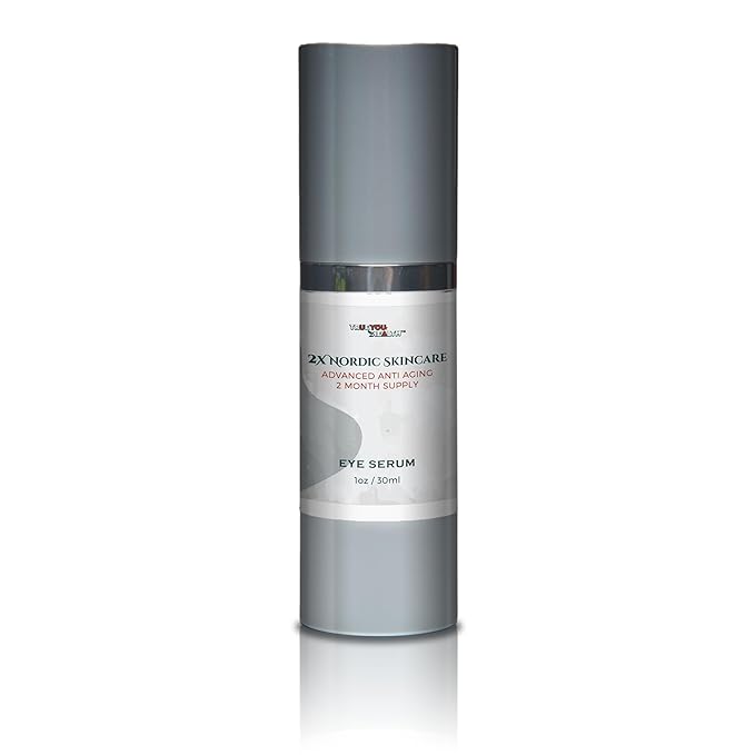 2x Nordic Skincare Serum - 2 Month Supply - Anti Aging Eye Serum - Contains Vitamin C for Dark Circles - Anti Aging Skincare Moisturizing Serum with Aloe Vera & Vitamin E - Improve Wrinkles & Eye Bags