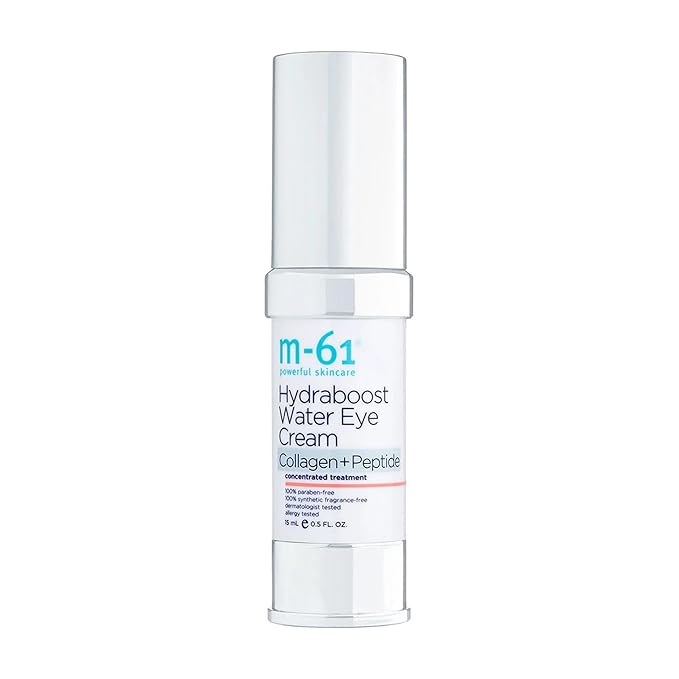 M-61 Hydraboost Collagen+Peptide Water Eye Cream - Age-defying vegan collagen and peptide water eye cream with vitamin B5 & baobab pulp extract.