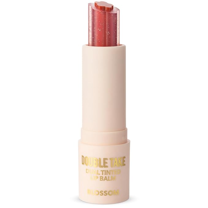Blossom Double Take Flower Shaped Dual Tinted Moisturizing Lip Balm with Shea Butter, 0.13oz/3.6g, Pink Shimmer