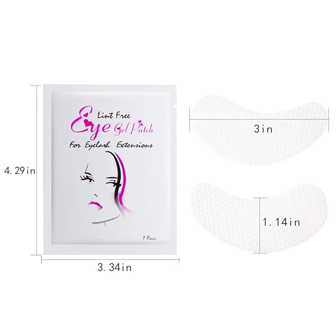Under Eye Gel Pads Eyelash Extension Pads Lint Free DIY False Eyelash Lash Extension Makeup Eye Gel Patches Pack (50)