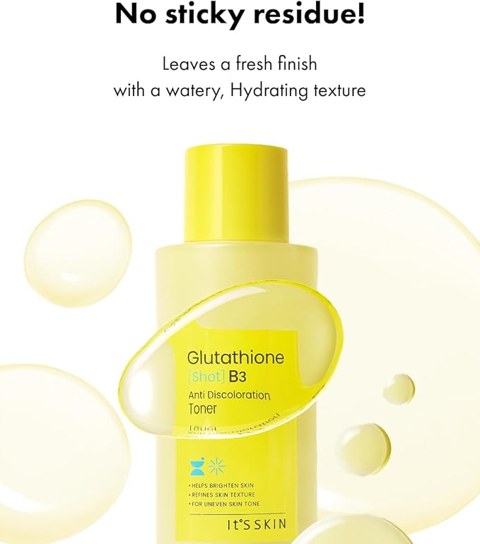 It'S SKIN Glutathione Shot B3 Toner 4.05 Fl Oz, 99% Pure Glutathione, Deep Hydration & Skin Texture Care, Fast-Absorbing for Daily Toner, Korean Skincare