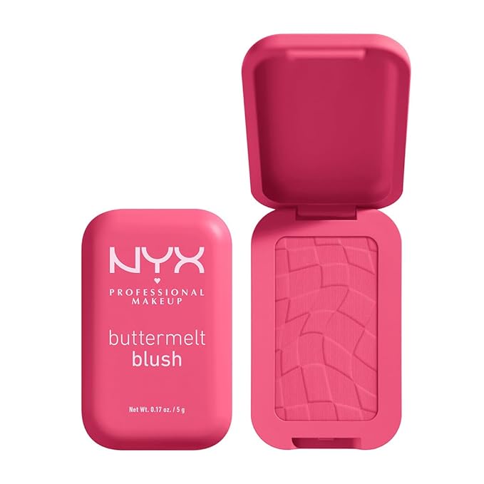 NYX PROFESSIONAL MAKEUP Buttermelt Powder Blush, Fade and Transfer-Resistant Blush, Up to 12HR Make Up Wear, Vegan Formula - Getting Butta