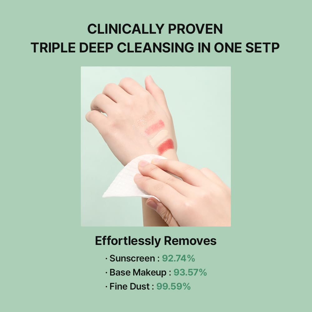 NEEDLY Mild Cleansing Pad, Makeup Remover for Sensitive Skin, Triple Deep Cleansing, Barrier Care with Only Two Surfactants & Panthenol, Extra-Large Soft Vegan Pad, Korean Skincare