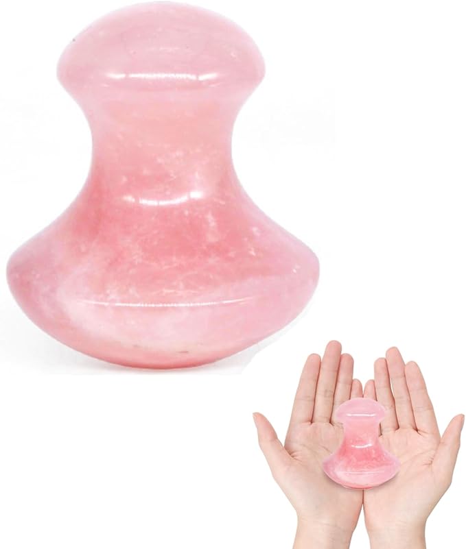 Mushroom Gua Sha Natural Rose Quartz Aventurine Gua Sha Mushroom Face Massager Stone for Eye Neck Beauty Spa Relaxing Massage Stone Facial Massage Spa Relaxing Meditation Guasha Scraping Massage Tool