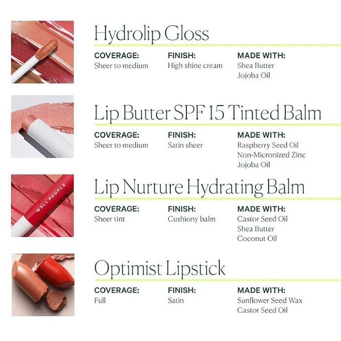 WELL PEOPLE - Lip Nurture Hydrating Balm | Plant-Based, Cruelty-Free (Raspberry, 0.28 oz | 8.2 g)