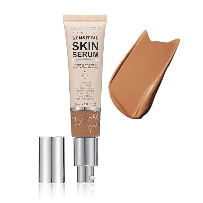 PHOERA Hydrating Serum Foundation,Flawless Full Coverage and Hypoallergenic Makeup Base Foundation. (N05 Tan, norm)