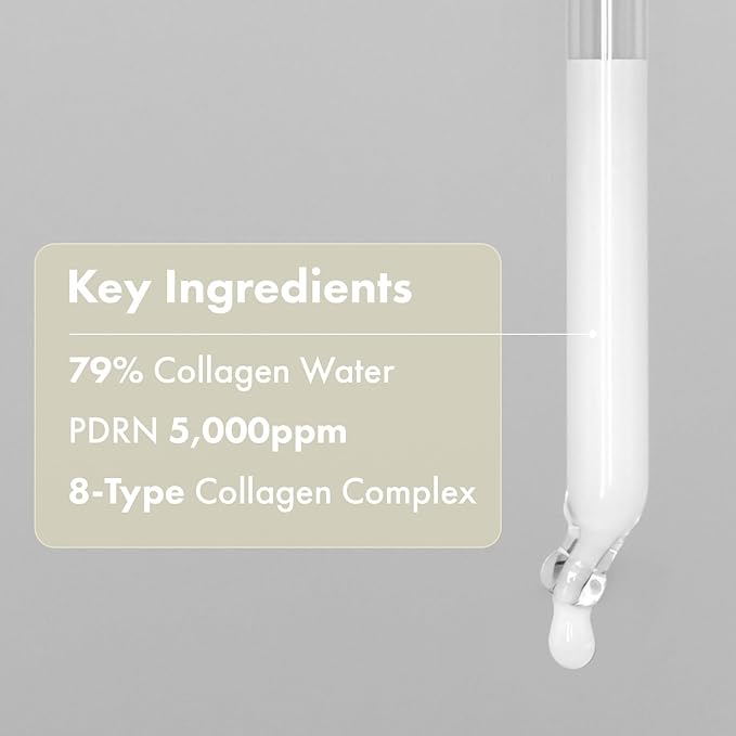 Real Collagen Face Serum, Hydrating & Firming Serum with hydrolyzed collagen, Hyaluronic Acid, Plumps, Sagging Skin, Reduces Fine Lines and Wrinkles, Korean Skincare, 33ml / 1.11 fl. oz.