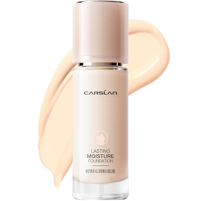 Lasting Moisture Foundation, 24H Longlasting Medium Coverage Dewy Finish Face Makeup, Poreless, Lightweight, Waterproof, Oil Free Liquid Foundation, P01
