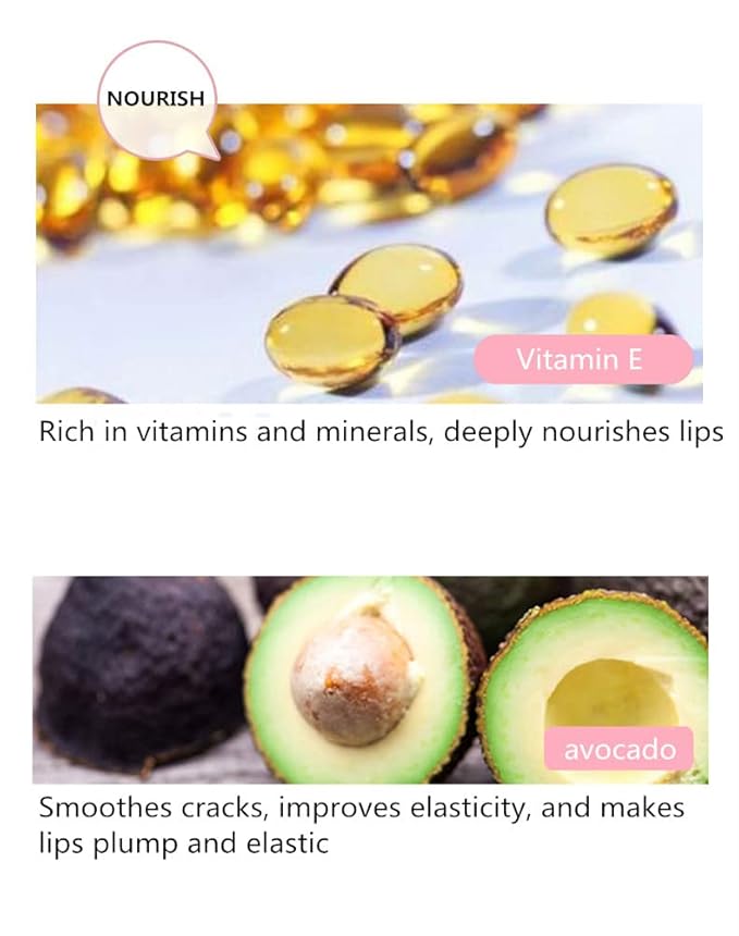 Avocado Lip Balm Vitamin E Conditioning Lip Stick Moisturizing Lips Reduce Fine Lines Relieve Dryness Long-Lasting Protection Nourishing Lip Care
