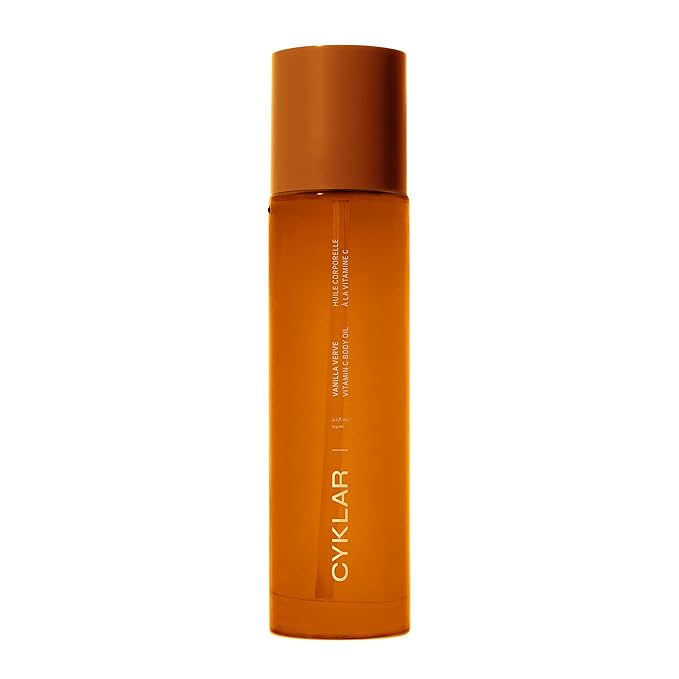 Vitamin C Body Oil for Women and Men. Moisturizing Vanilla Verve Scented Body Serum for Glowing Skin. Nourishing, Hydrating After-Shower and Bath Skin Care Moisturizer, 4.2 Fl Oz
