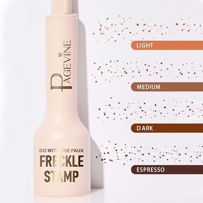 Upgrade Freckle Pen Stamp– Waterproof Faux Fake Freckles Makeup Tool, Natural-Looking Freckle Maker & Spray with Multi-Prong Precision Stamp Head, Long-Lasting Sunkissed Makeup (MEDIUM)