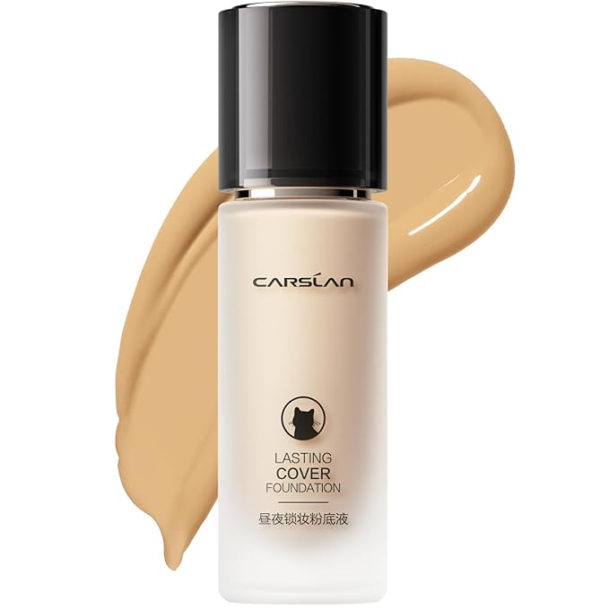 Lasting Cover Foundation, 24H Longlasting Full Coverage Matte Finish Face Makeup, Poreless, Lightweight, Waterproof, Oil Free Liquid Foundation, N01