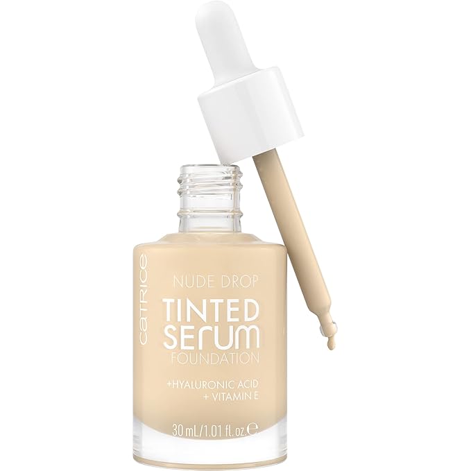 Catrice | Nude Drop Tinted Serum Foundation | Lightweight, Hydrating, Buildable Coverage | Enriched with Hyaluronic Acid & Vitamin E | Vegan & Cruelty Free (001N)