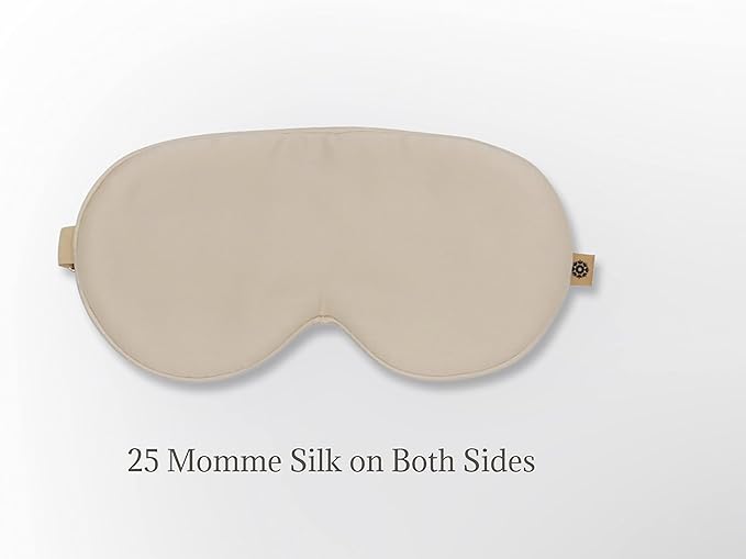 Premium 25 Momme Mulberry Silk Eye Mask for Sleeping (Vanilla Ice)
