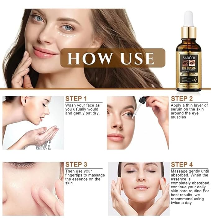 SUERO FACIAL RETINOL EYES NIGHT REPAIR 30 ml, Gold