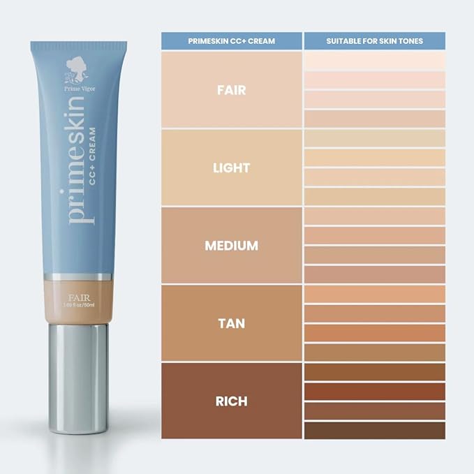 Primeskin Cc Cream for Older Women,Korean Cc Cream, Self Adjusting for Mature Skin, Satin Skin Korean 1.69 Fl Oz/50ml (FAIR)