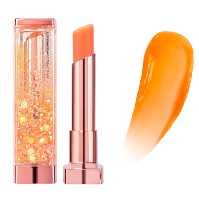 [SET] CORINGCO Sparkle Cute Color Changing Lip Balm｜ Colored Lip Cream Lip Gloss, Glitter Lip Care Lip Pack Birthday Gift Glitter Gift Sequin Shiny Spangle Lipbalm (#02 Fairy Forest)