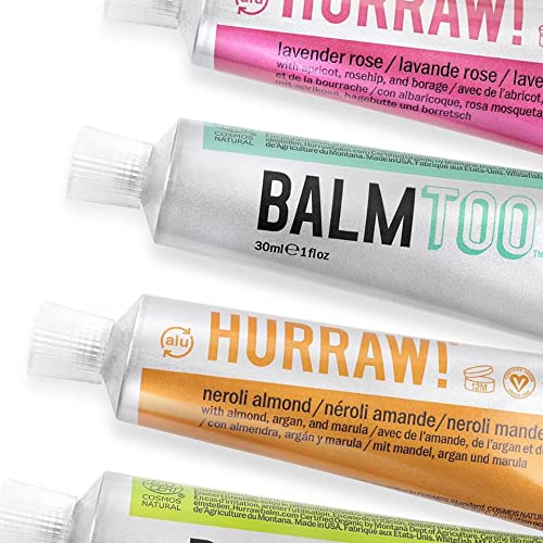 Hurraw! Balmtoo Squeezable Balm, Sandalwood Fir: Thick, ultra-moisturizing. Anywhere application. Body, face, lips, neck, fingers, toes. 1 tube = 7 sticks of lip balm. Natural, Organic. Made in USA